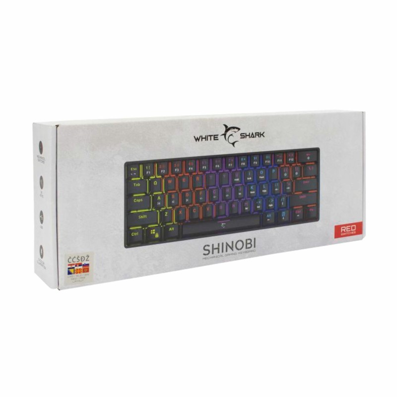 Tipkovnica WHITE SHARK GK-2022 SHINOBI-B črna rdeča stikala
