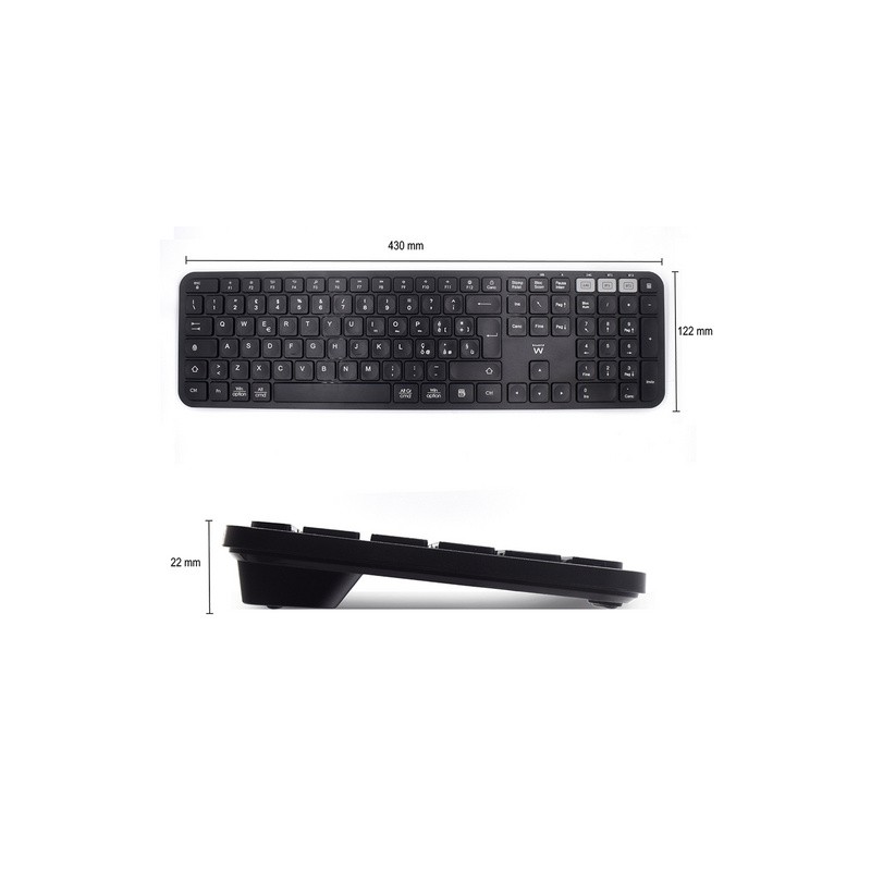 Tipkovnica Ewent Multi-connect Wireless, Bluetooth, USB, SLO