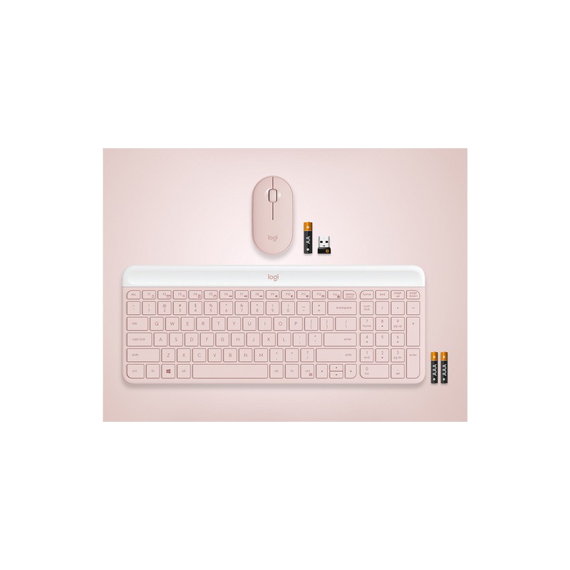 Komplet miške in tipkovnice Logitech MK470, roza