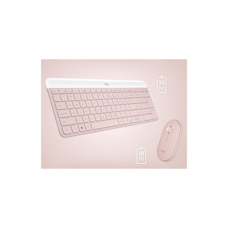 Komplet miške in tipkovnice Logitech MK470, roza