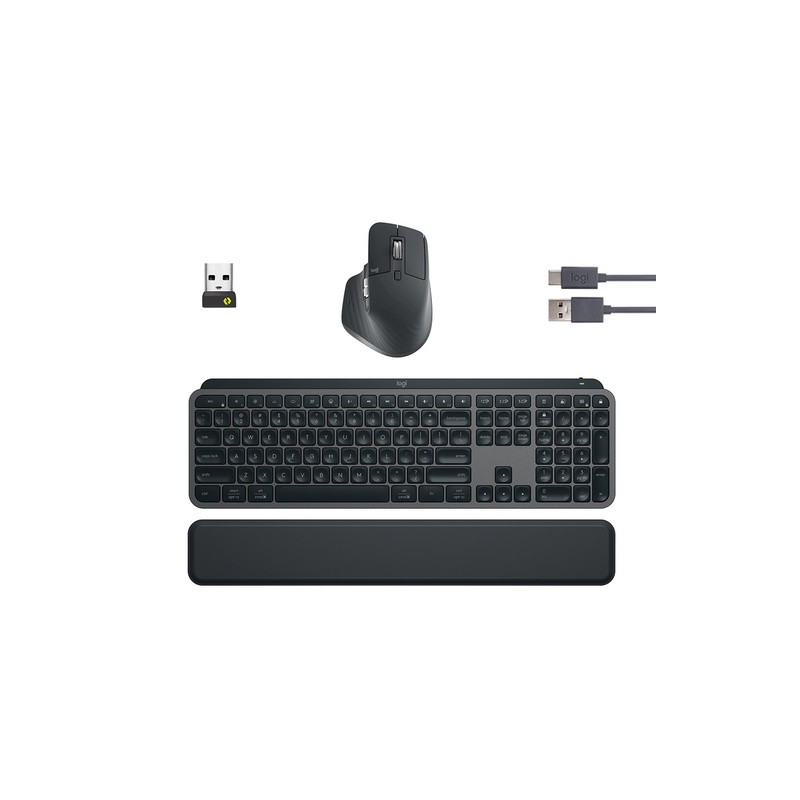 Tipkovnica in miška USB Logitech MX Keys S COMBO, grafitna