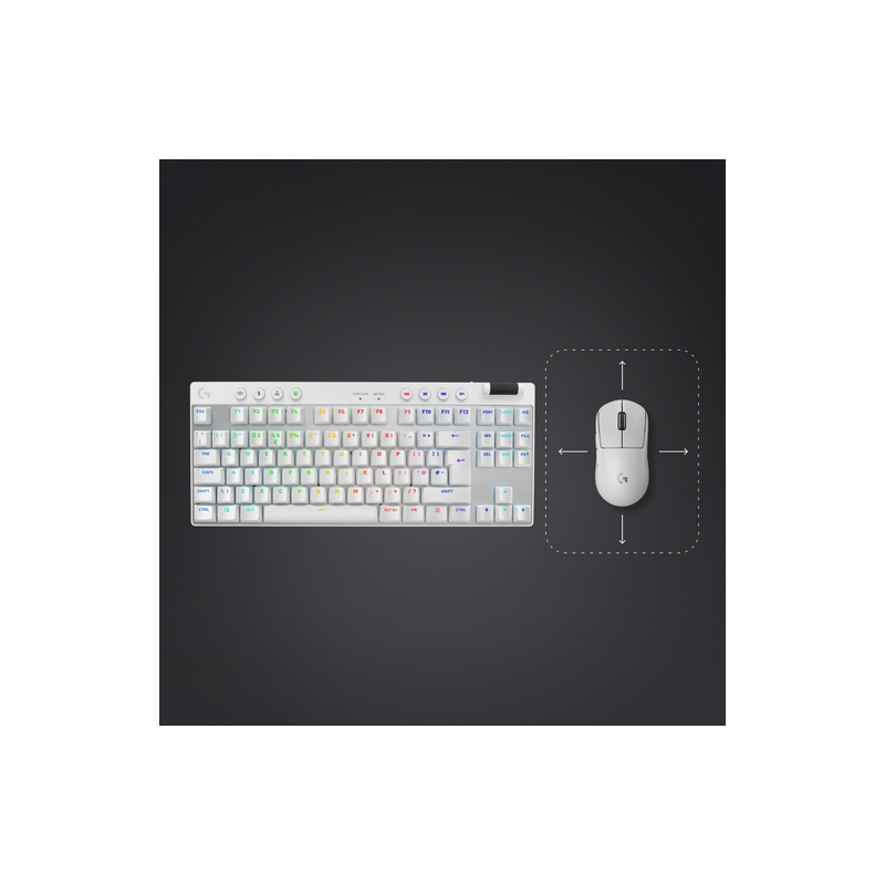 Tipkovnica Logitech G PRO X TKL Brown Tactile, brezžična, bela