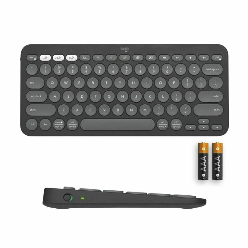 Tipkovnica Logitech Pebble Keys 2 K380s, Bluetooth, grafitna