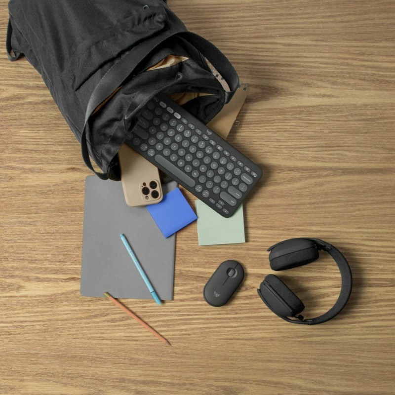 Tipkovnica Logitech Pebble Keys 2 K380s, Bluetooth, grafitna
