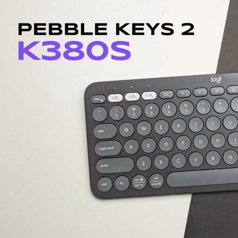 Tipkovnica Logitech Pebble Keys 2 K380s, Bluetooth, grafitna