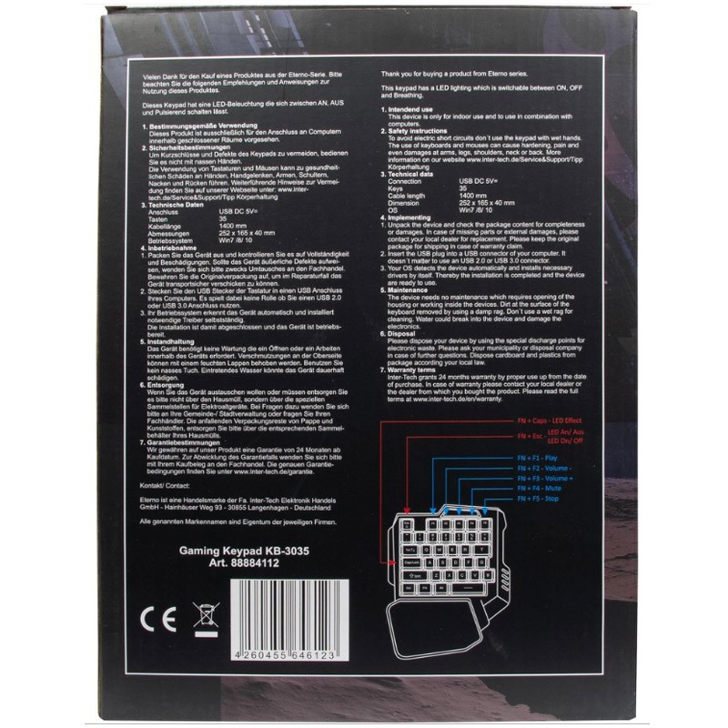 Tipkovnica USB INTER-TECH KB-3035
