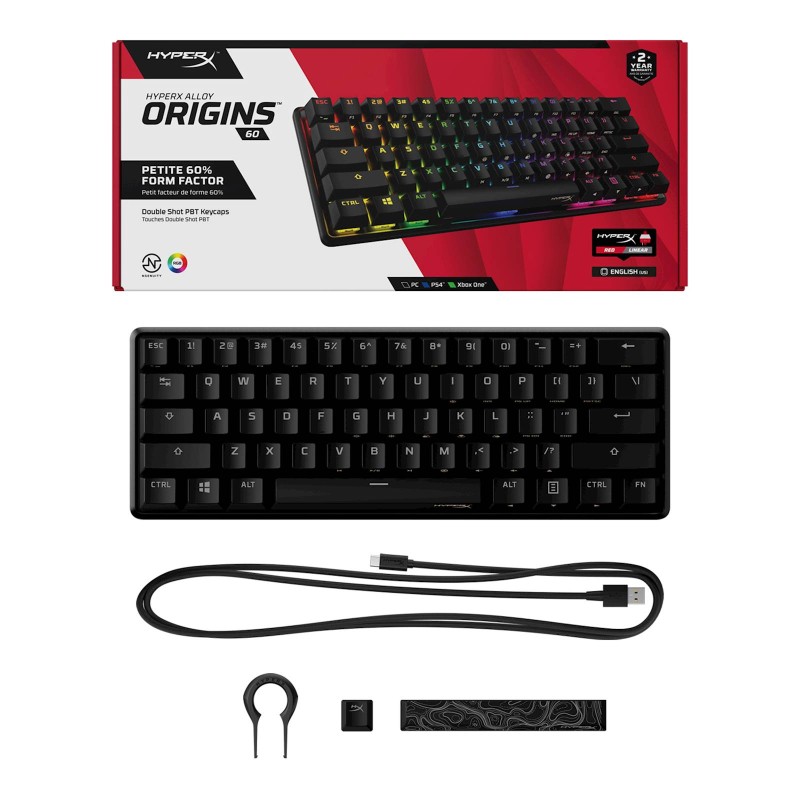 Tipkovnica HP HyperX Alloy Origins 60 RGB, mehanična, HyperX Red