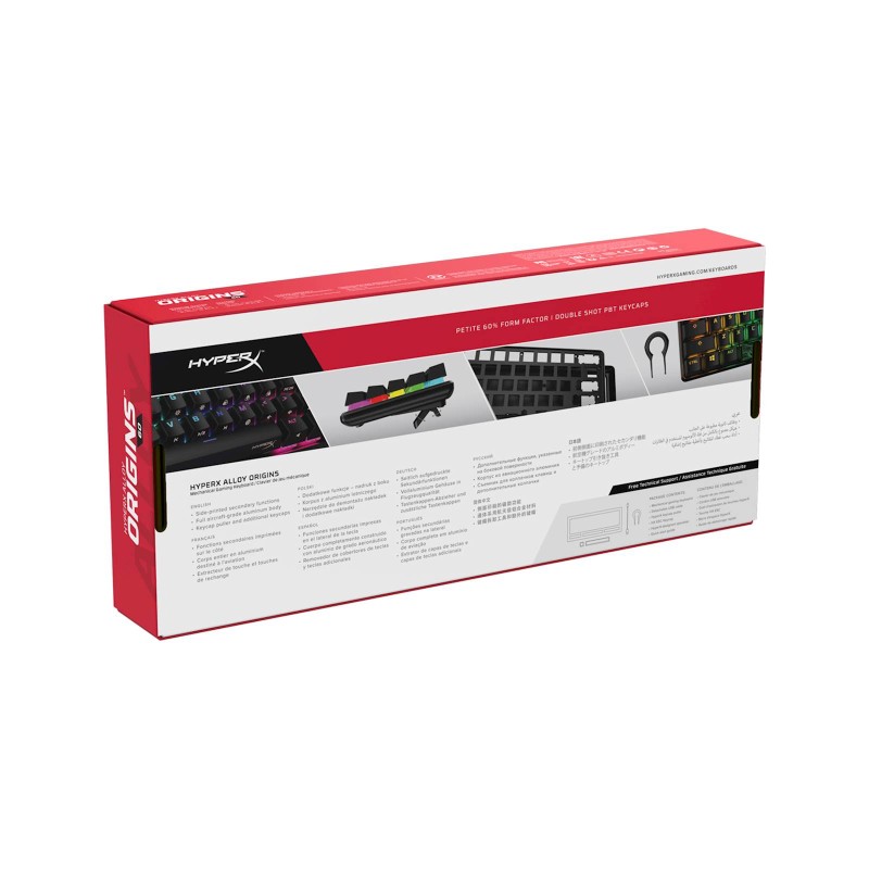 Tipkovnica HP HyperX Alloy Origins 60 RGB, mehanična, HyperX Red