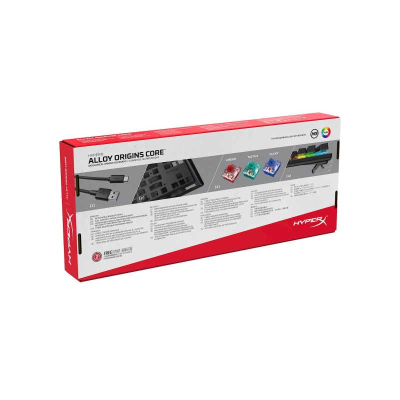 Tipkovnica HP HyperX Alloy Origins Core RGB, mehanična, HyperX Red Switch