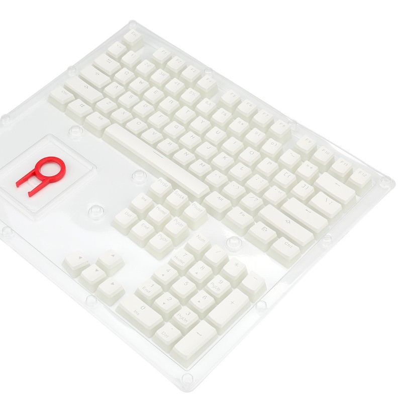 Tipke RedRagon Scarab 130, dvojno brizgane, bele