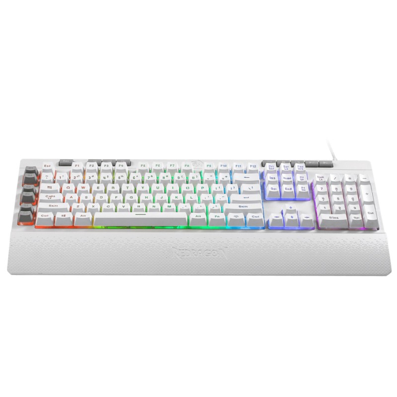 Tipkovnica RedRagon Shiva K512, RGB, bela