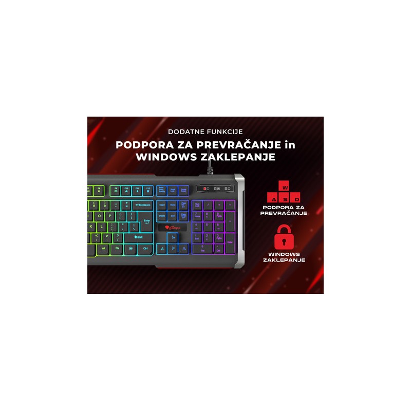 Tipkovnica Genesis Rhod 400 RGB, črna