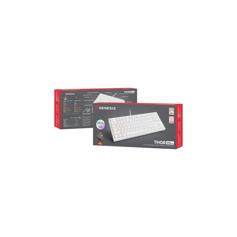 Tipkovnica Genesis Thor 404 TKL, bela