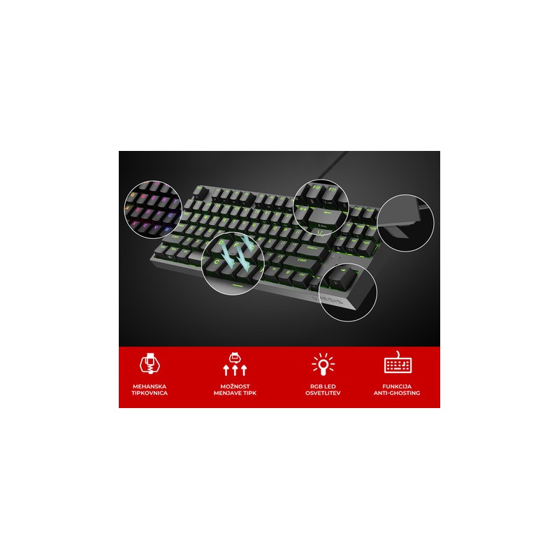 Tipkovnica Genesis Thor 404 TKL, črna
