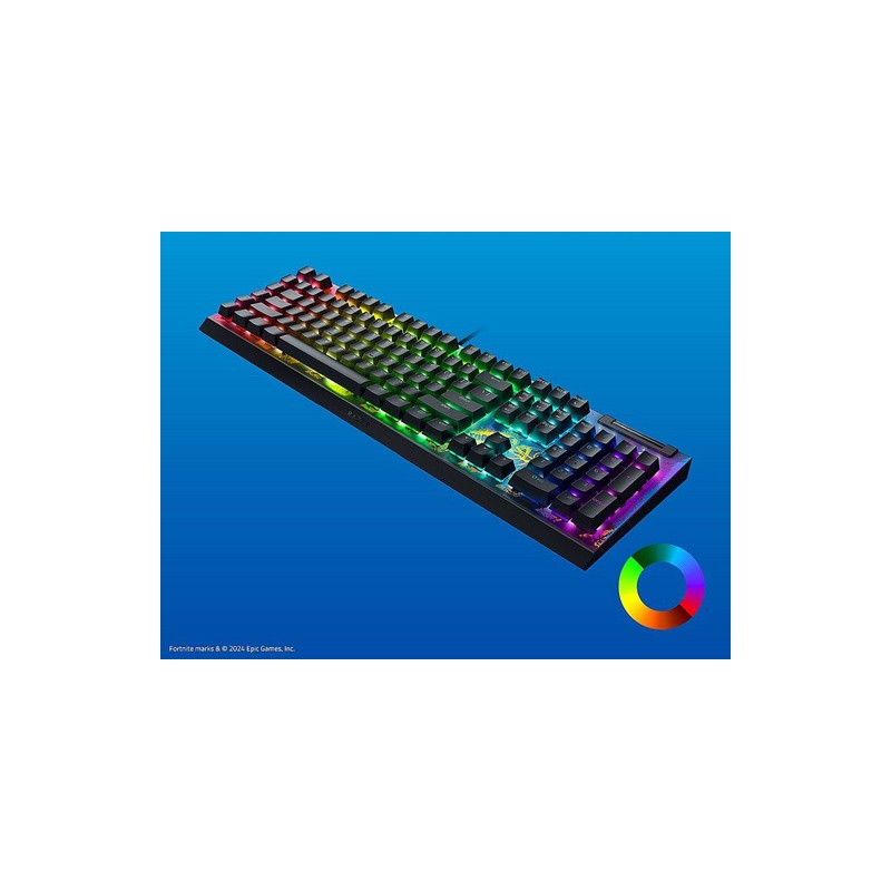 Tipkovnica Razer BlackWidow V4 X, rumena stikala, Fortnite Edition, US