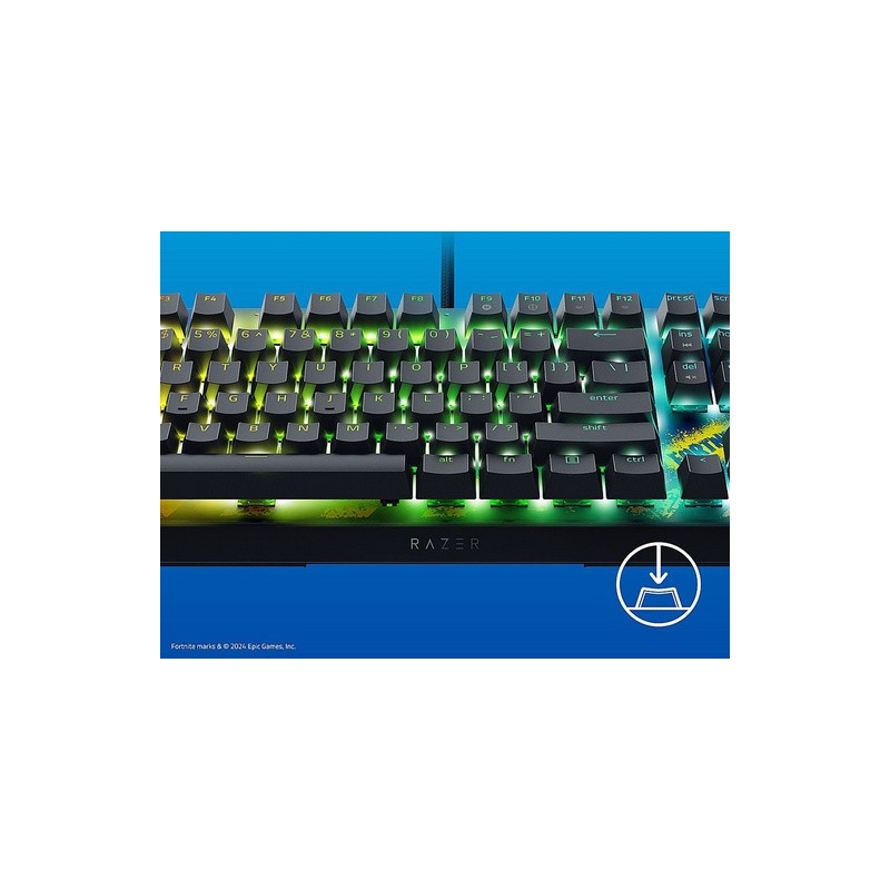 Tipkovnica Razer BlackWidow V4 X, rumena stikala, Fortnite Edition, US