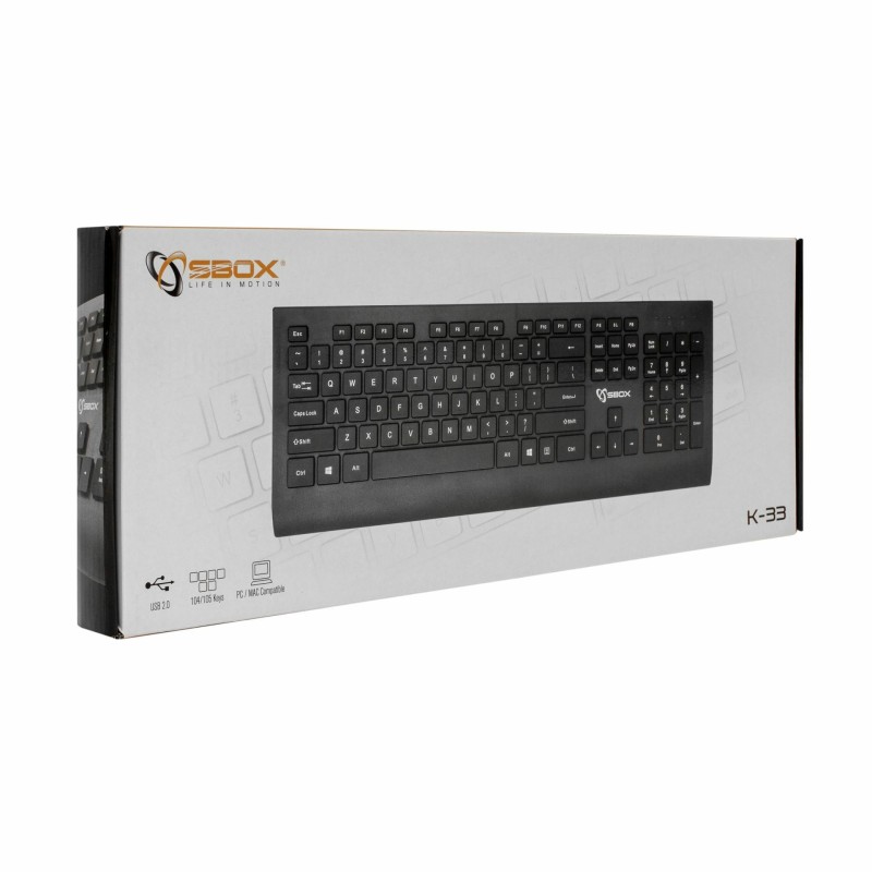 Tipkovnica SBOX K-33, črna, SLO g.