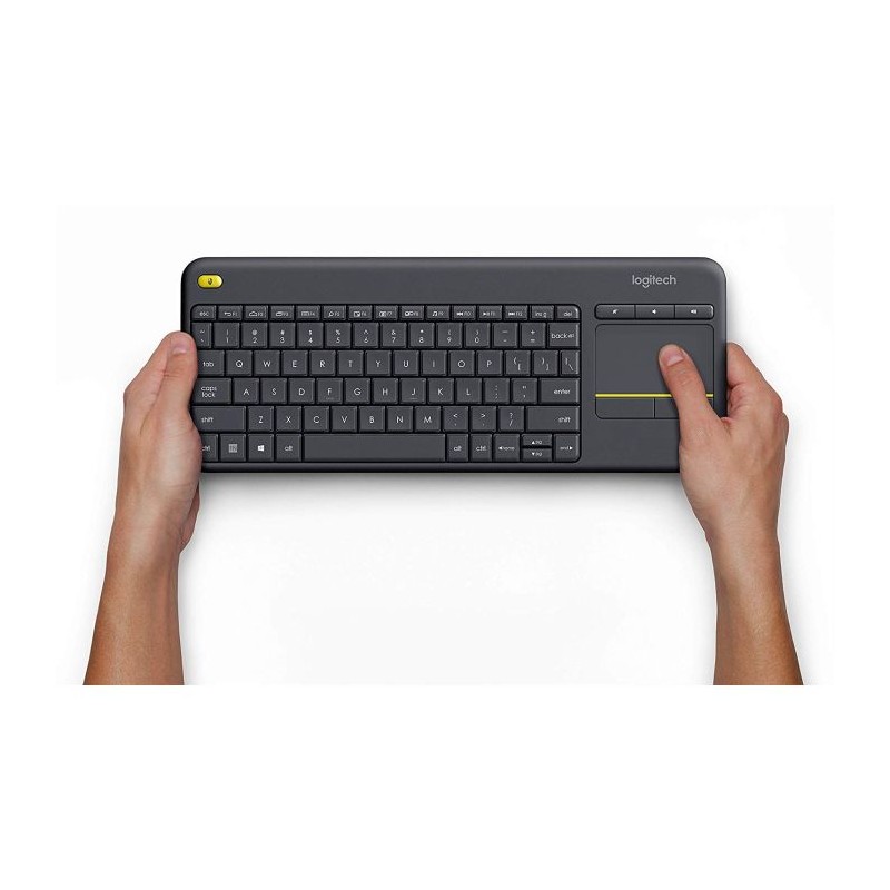 Tipkovnica brezžična Logitech K400 Plus Touch Pad, črna