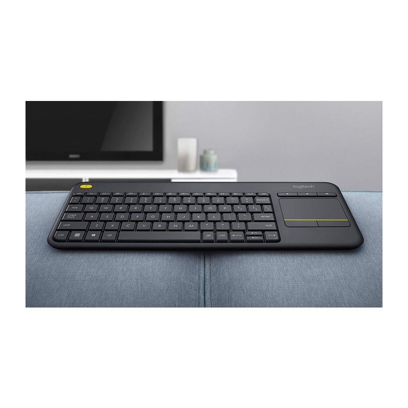 Tipkovnica brezžična Logitech K400 Plus Touch Pad, črna