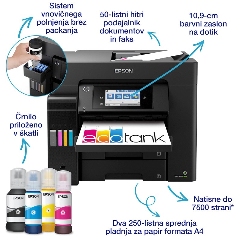 Multifunkcijski brizgalni tiskalnik EPSON EcoTank ITS L6570