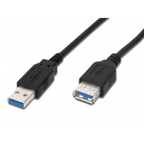 Kabel USB podaljšek A-A M/Ž 3m črn dvojno oklopljen