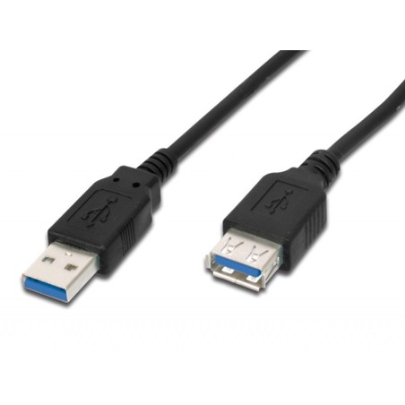 Kabel USB podaljšek A-A M/Ž 3m črn dvojno oklopljen