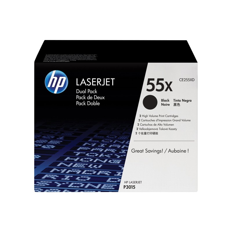 Toner HP LaserJet CE255XD original toner cartridge black high capacity 2-pack