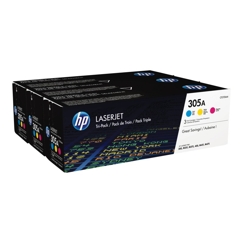 Toner HP 305A Tri pack, C, M, Y, CF370AM