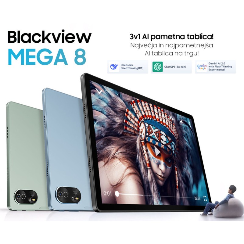 Blackview MEGA 8 LTE, 12GB, 256GB + ovitek in zaščitno steklo, siv
