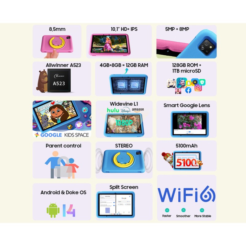 Tablični računalnik Blackview Tab A6 Kids, 4GB, 128GB