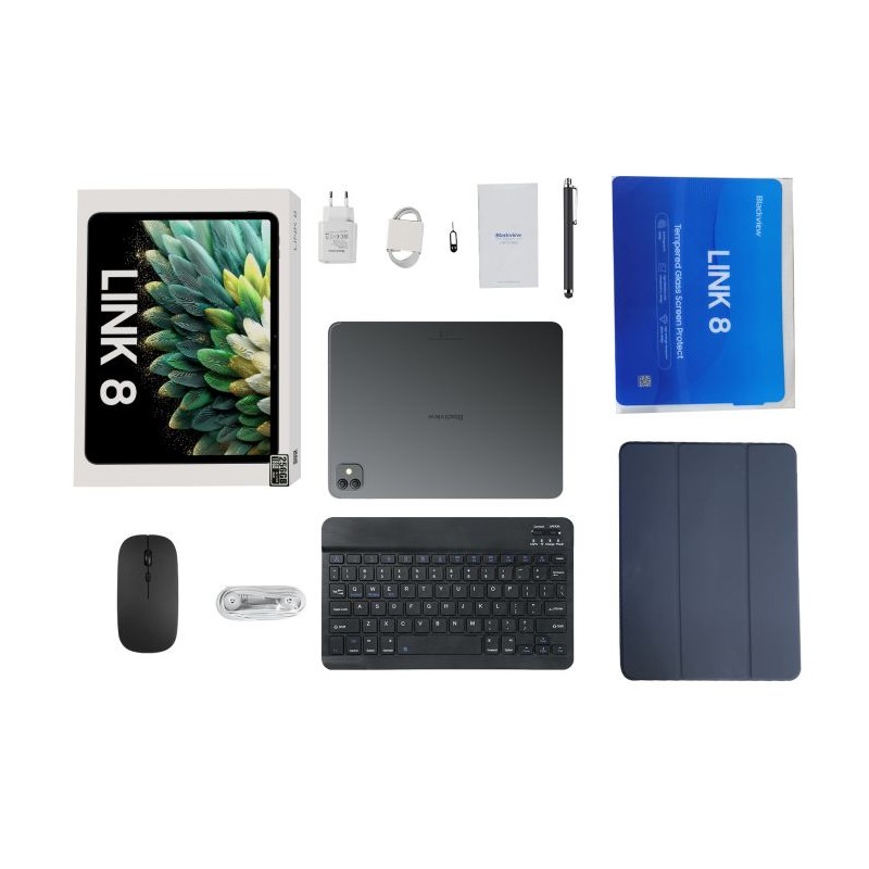 Tablični računalnik Blackview LINK 8, 6GB, 256GB komplet tipk+miška, moder