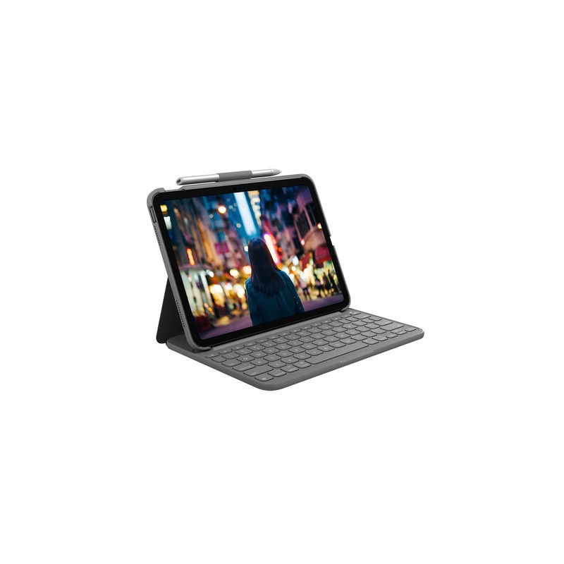 Ovitek s tipkovnico Logitech SLIM FOLIO za iPad (10. gen), siv, SLO g.