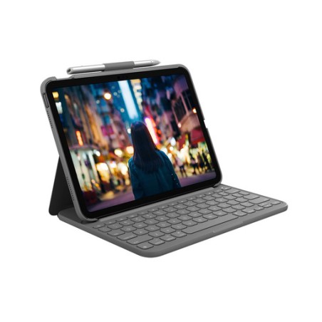 Ovitek s tipkovnico Logitech SLIM FOLIO za iPad (10. gen), siv, SLO g.
