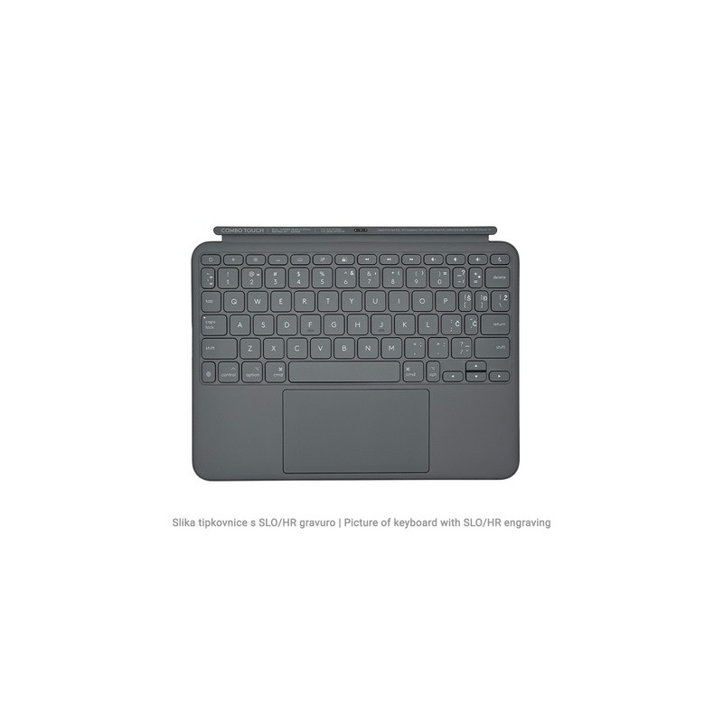Ovitek s tipkovnico Logitech Combo Touch za iPad Air 11, M2, siv, Slo g.