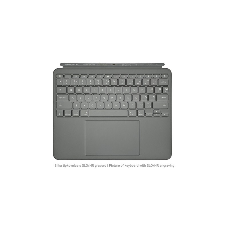 Ovitek s tipkovnico Logitech Combo Touch za iPad Air 13, M2, siv, Slo g.