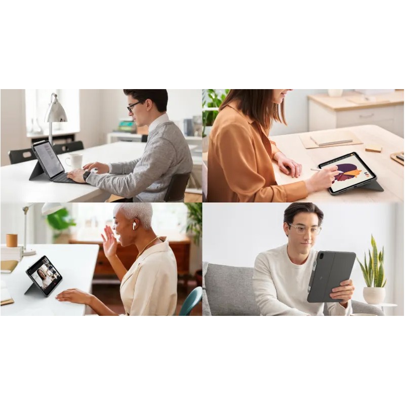 Ovitek s tipkovnico Logitech Combo Touch za iPad Air 13, M2, siv, Slo g.