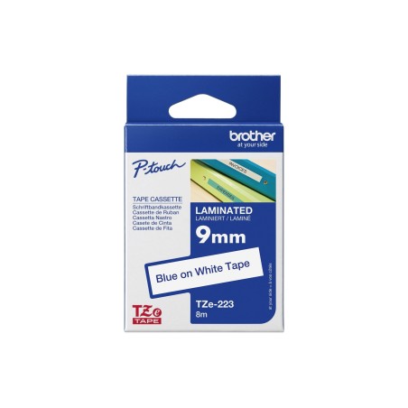 Laminiran trak Brother TZE-223, modra na belem, 9mm