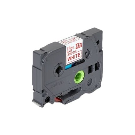 Laminirani trak Brother TZE-232, rdeča na belem, 12mm