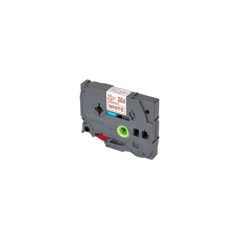 Laminirani trak Brother TZE-232, rdeča na belem, 12mm