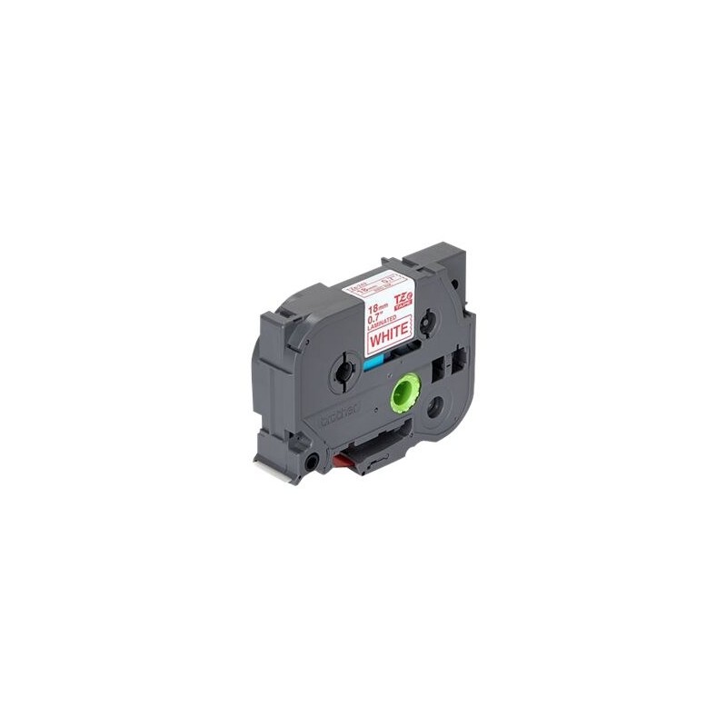 Laminiran trak Brother TZE242, rdeča na beli, 18mm