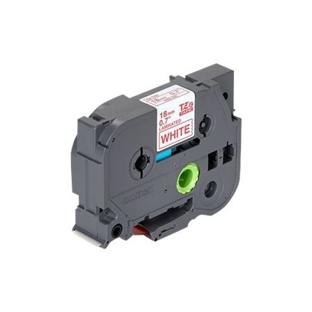Laminiran trak Brother TZE242, rdeča na beli, 18mm