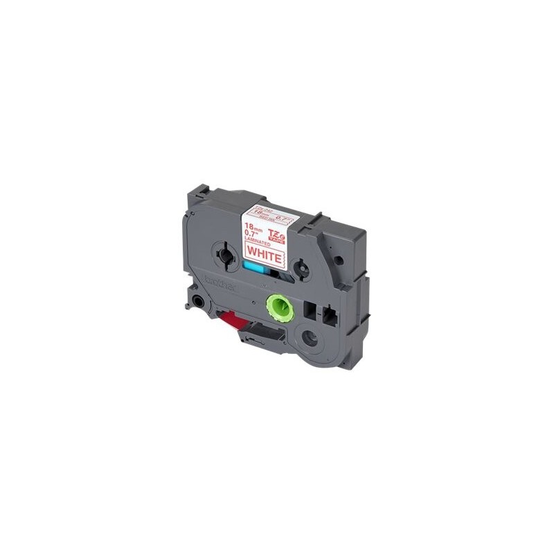 Laminiran trak Brother TZE242, rdeča na beli, 18mm