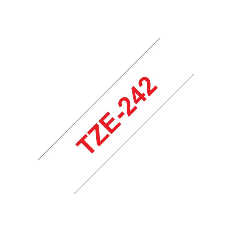 Laminiran trak Brother TZE242, rdeča na beli, 18mm