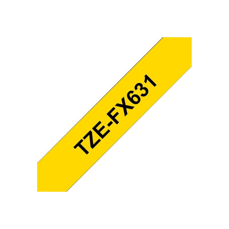 Trak BROTHER TZEFX631, črn/rumen, 12mm