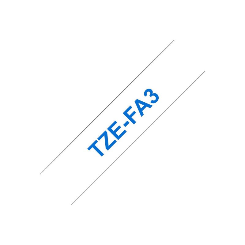 Trak BROTHER TZE-FA3, modra na beli, 12mm