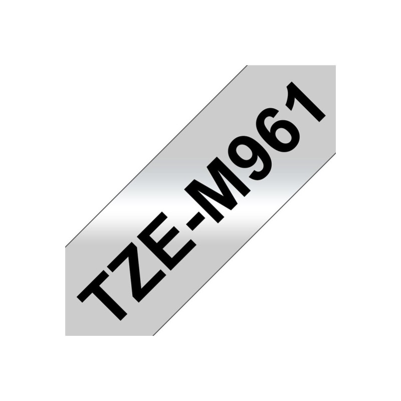Trak BROTHER TZEM961, črn/srebrn, 36mm, mat
