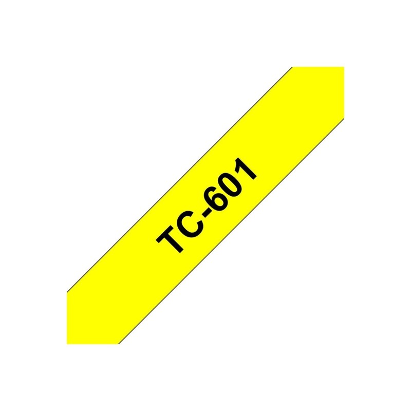 Laminirani trak BROTHER TC-601, črn/rumen, 12mm