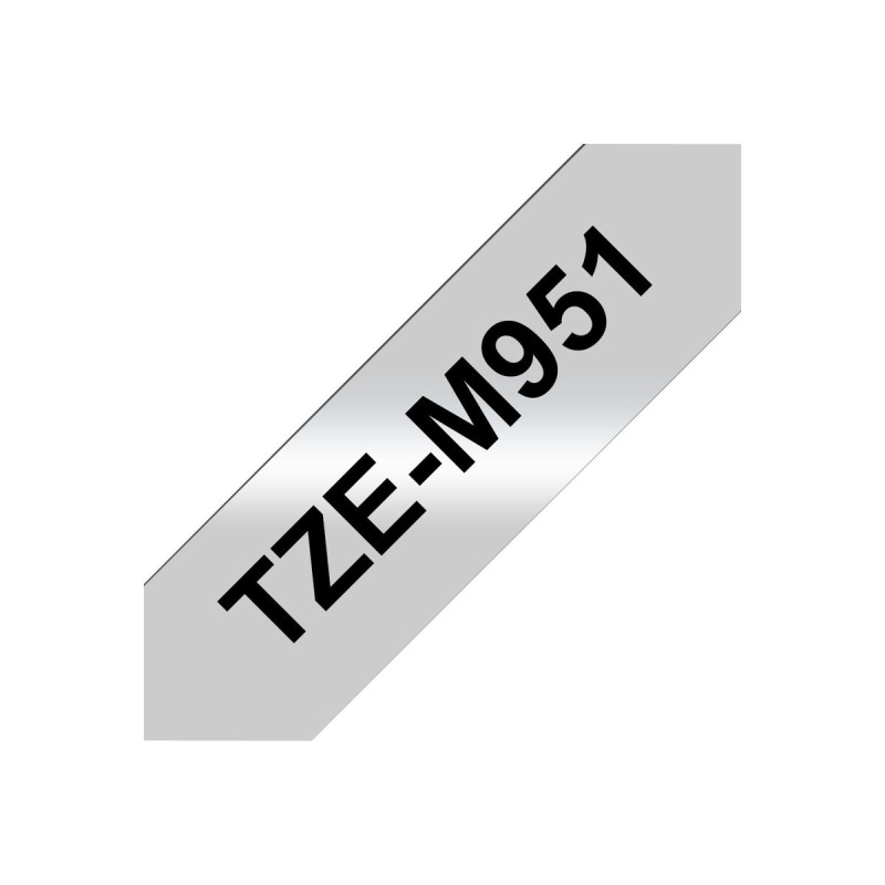 Laminirani trak BROTHER TZEM951, črn/srebrn, 24mm, mat
