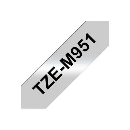 Laminirani trak BROTHER TZEM951, črn/srebrn, 24mm, mat
