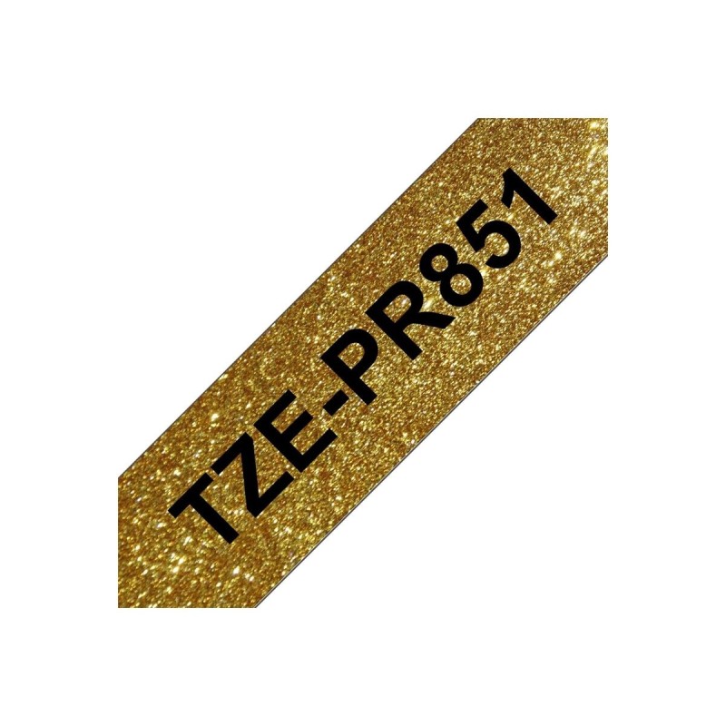 Laminiran trak BROTHER TZEPR851, črn/zlat, 24mm